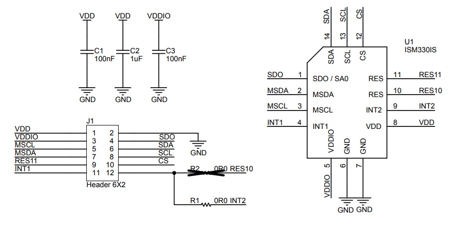 Schematic - STMicroelectronics STEVAL-MKI230KA iNEMO Inertial Module Kit